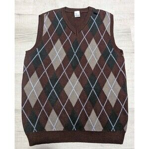 Step Brothers Sweater Vest Mens One Size Argyle Diamond 90s Grandpa Cosby Dale
